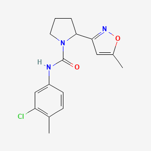 molecular formula C16H18ClN3O2 B4497752 N-(3-chloro-4-methylphenyl)-2-(5-methyl-1,2-oxazol-3-yl)pyrrolidine-1-carboxamide 