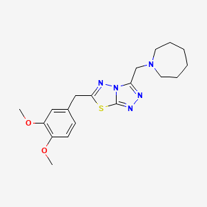 molecular formula C19H25N5O2S B4497765 3-(Azepan-1-ylmethyl)-6-(3,4-dimethoxybenzyl)[1,2,4]triazolo[3,4-b][1,3,4]thiadiazole 