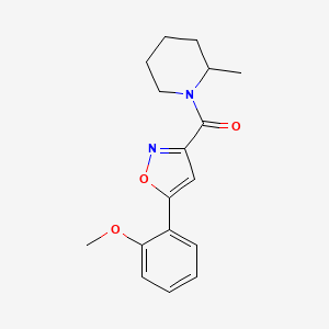 molecular formula C17H20N2O3 B4497776 [5-(2-Methoxyphenyl)-1,2-oxazol-3-yl]-(2-methylpiperidin-1-yl)methanone 