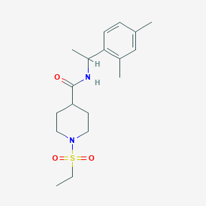 molecular formula C18H28N2O3S B4497788 N-[1-(2,4-DIMETHYLPHENYL)ETHYL]-1-(ETHANESULFONYL)PIPERIDINE-4-CARBOXAMIDE 