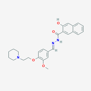 molecular formula C26H29N3O4 B449783 3-hydroxy-N'-{3-methoxy-4-[2-(1-piperidinyl)ethoxy]benzylidene}-2-naphthohydrazide 