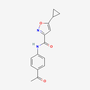 molecular formula C15H14N2O3 B4497849 N-(4-acetylphenyl)-5-cyclopropyl-3-isoxazolecarboxamide 