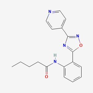 molecular formula C18H18N4O2 B4497868 N-{2-[3-(4-pyridinyl)-1,2,4-oxadiazol-5-yl]phenyl}pentanamide 