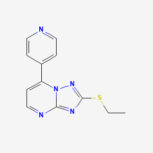 molecular formula C12H11N5S B4497873 4-[2-(ETHYLSULFANYL)-[1,2,4]TRIAZOLO[1,5-A]PYRIMIDIN-7-YL]PYRIDINE 