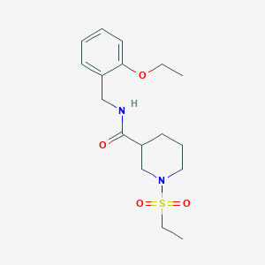 molecular formula C17H26N2O4S B4497897 1-(ETHANESULFONYL)-N-[(2-ETHOXYPHENYL)METHYL]PIPERIDINE-3-CARBOXAMIDE 