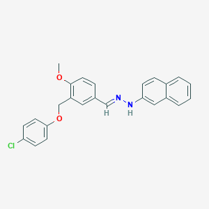 molecular formula C25H21ClN2O2 B449791 3-[(4-Chlorophenoxy)methyl]-4-methoxybenzaldehyde 2-naphthylhydrazone 