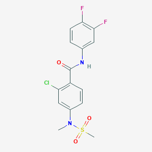 molecular formula C15H13ClF2N2O3S B4497910 2-chloro-N-(3,4-difluorophenyl)-4-[methyl(methylsulfonyl)amino]benzamide 