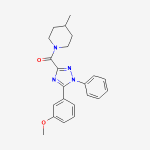 molecular formula C22H24N4O2 B4497937 1-[5-(3-METHOXYPHENYL)-1-PHENYL-1H-1,2,4-TRIAZOLE-3-CARBONYL]-4-METHYLPIPERIDINE 