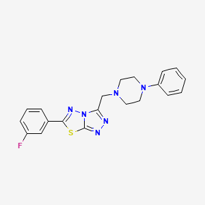 6-(3-fluorophenyl)-3-[(4-phenyl-1-piperazinyl)methyl][1,2,4]triazolo[3,4-b][1,3,4]thiadiazole