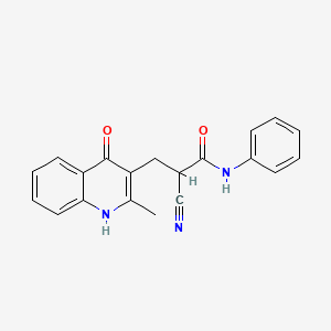 molecular formula C20H17N3O2 B4497972 2-cyano-3-(2-methyl-4-oxo-1,4-dihydro-3-quinolinyl)-N-phenylpropanamide 