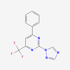 4-phenyl-2-(1H-1,2,4-triazol-1-yl)-6-(trifluoromethyl)pyrimidine