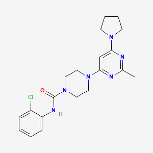 molecular formula C20H25ClN6O B4497995 N-(2-Chlorophenyl)-4-[2-methyl-6-(pyrrolidin-1-YL)pyrimidin-4-YL]piperazine-1-carboxamide 