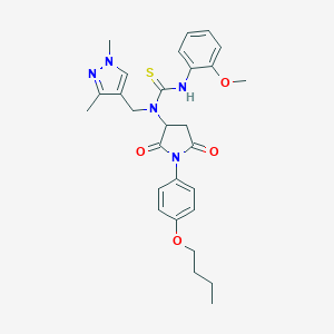 N-[1-(4-butoxyphenyl)-2,5-dioxo-3-pyrrolidinyl]-N-[(1,3-dimethyl-1H-pyrazol-4-yl)methyl]-N'-(2-methoxyphenyl)thiourea