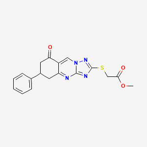 molecular formula C18H16N4O3S B4498017 methyl [(8-oxo-6-phenyl-5,6,7,8-tetrahydro[1,2,4]triazolo[5,1-b]quinazolin-2-yl)thio]acetate 