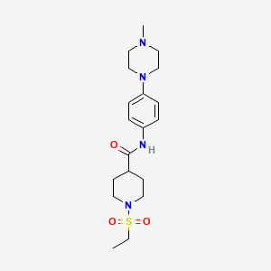 molecular formula C19H30N4O3S B4498025 1-(ETHANESULFONYL)-N-[4-(4-METHYLPIPERAZIN-1-YL)PHENYL]PIPERIDINE-4-CARBOXAMIDE 