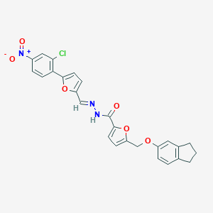 N'-[(5-{2-chloro-4-nitrophenyl}-2-furyl)methylene]-5-[(2,3-dihydro-1H-inden-5-yloxy)methyl]-2-furohydrazide