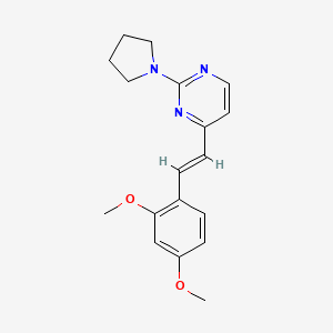 4-[(E)-2-(2,4-dimethoxyphenyl)ethenyl]-2-(pyrrolidin-1-yl)pyrimidine