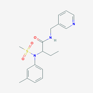 2-[(3-methylphenyl)(methylsulfonyl)amino]-N-(3-pyridinylmethyl)butanamide