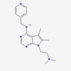 molecular formula C18H24N6 B4498053 7-[2-(dimethylamino)ethyl]-5,6-dimethyl-N-(4-pyridinylmethyl)-7H-pyrrolo[2,3-d]pyrimidin-4-amine 