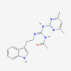 N-[(E)-[(4,6-dimethylpyrimidin-2-yl)amino]{[2-(1H-indol-3-yl)ethyl]amino}methylidene]acetamide