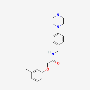 molecular formula C21H27N3O2 B4498081 2-(3-METHYLPHENOXY)-N-{[4-(4-METHYLPIPERAZIN-1-YL)PHENYL]METHYL}ACETAMIDE 