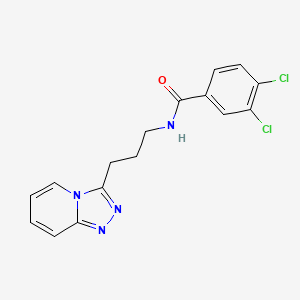 molecular formula C16H14Cl2N4O B4498122 3,4-dichloro-N-[3-([1,2,4]triazolo[4,3-a]pyridin-3-yl)propyl]benzamide 