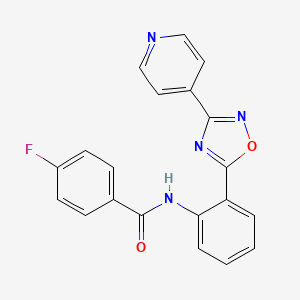 4-fluoro-N-{2-[3-(4-pyridinyl)-1,2,4-oxadiazol-5-yl]phenyl}benzamide