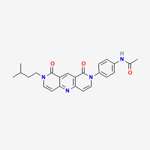 molecular formula C24H24N4O3 B4498153 N~1~-{4-[8-isopentyl-1,9-dioxo-8,9-dihydropyrido[4,3-b][1,6]naphthyridin-2(1H)-yl]phenyl}acetamide 