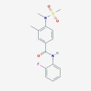 molecular formula C16H17FN2O3S B4498157 N-(2-fluorophenyl)-3-methyl-4-[methyl(methylsulfonyl)amino]benzamide 