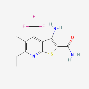 3-amino-6-ethyl-5-methyl-4-(trifluoromethyl)thieno[2,3-b]pyridine-2-carboxamide