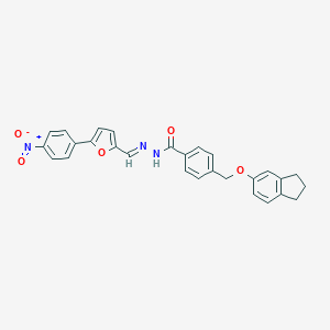 4-[(2,3-dihydro-1H-inden-5-yloxy)methyl]-N'-[(5-{4-nitrophenyl}-2-furyl)methylene]benzohydrazide