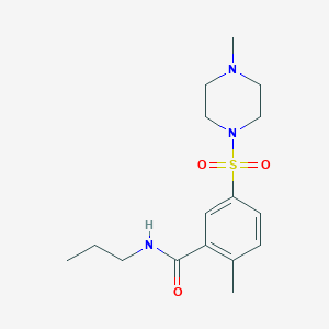 molecular formula C16H25N3O3S B4498190 2-methyl-5-[(4-methyl-1-piperazinyl)sulfonyl]-N-propylbenzamide 