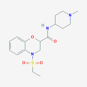 4-(ethylsulfonyl)-N-(1-methyl-4-piperidinyl)-3,4-dihydro-2H-1,4-benzoxazine-2-carboxamide