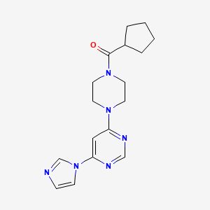 4-[4-(cyclopentylcarbonyl)-1-piperazinyl]-6-(1H-imidazol-1-yl)pyrimidine