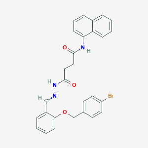 molecular formula C28H24BrN3O3 B449821 4-(2-{2-[(4-bromobenzyl)oxy]benzylidene}hydrazino)-N-(1-naphthyl)-4-oxobutanamide 