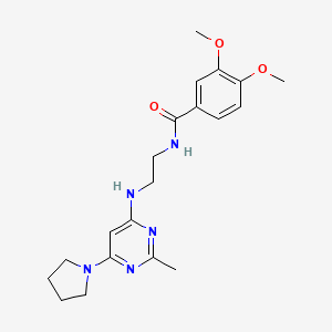 3,4-dimethoxy-N-(2-{[2-methyl-6-(1-pyrrolidinyl)-4-pyrimidinyl]amino}ethyl)benzamide