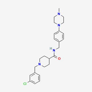 1-[(3-CHLOROPHENYL)METHYL]-N-{[4-(4-METHYLPIPERAZIN-1-YL)PHENYL]METHYL}PIPERIDINE-4-CARBOXAMIDE