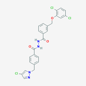N'-{4-[(4-chloro-1H-pyrazol-1-yl)methyl]benzoyl}-3-[(2,5-dichlorophenoxy)methyl]benzohydrazide