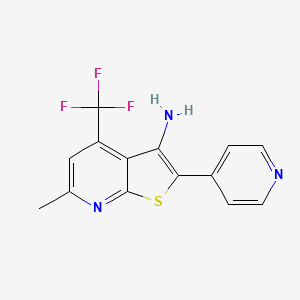 6-methyl-2-(4-pyridinyl)-4-(trifluoromethyl)thieno[2,3-b]pyridin-3-amine