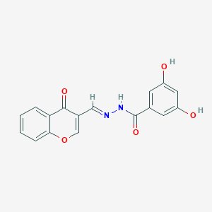 molecular formula C17H12N2O5 B449826 3,5-dihydroxy-N'-[(4-oxo-4H-chromen-3-yl)methylene]benzohydrazide 