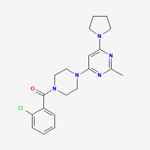 molecular formula C20H24ClN5O B4498264 4-[4-(2-Chlorobenzoyl)piperazin-1-YL]-2-methyl-6-(pyrrolidin-1-YL)pyrimidine 