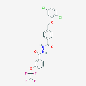 molecular formula C23H16Cl2F4N2O4 B449828 N'-{4-[(2,5-dichlorophenoxy)methyl]benzoyl}-3-(1,1,2,2-tetrafluoroethoxy)benzohydrazide 