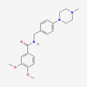 molecular formula C21H27N3O3 B4498280 3,4-dimethoxy-N-[4-(4-methyl-1-piperazinyl)benzyl]benzamide 