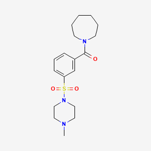 molecular formula C18H27N3O3S B4498292 1-{3-[(4-METHYLPIPERAZIN-1-YL)SULFONYL]BENZOYL}AZEPANE 