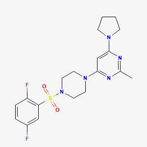 molecular formula C19H23F2N5O2S B4498326 4-{4-[(2,5-difluorophenyl)sulfonyl]-1-piperazinyl}-2-methyl-6-(1-pyrrolidinyl)pyrimidine 