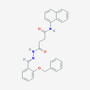 molecular formula C28H25N3O3 B449834 4-{2-[2-(benzyloxy)benzylidene]hydrazino}-N-(1-naphthyl)-4-oxobutanamide 