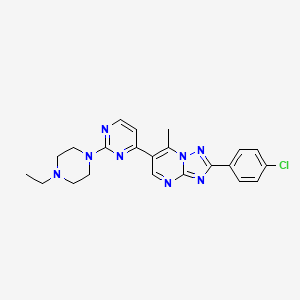 2-(4-Chlorophenyl)-6-[2-(4-ethylpiperazin-1-yl)pyrimidin-4-yl]-7-methyl[1,2,4]triazolo[1,5-a]pyrimidine