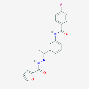 4-fluoro-N-{3-[N-(2-furoyl)ethanehydrazonoyl]phenyl}benzamide