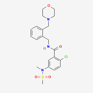 molecular formula C21H26ClN3O4S B4498383 2-CHLORO-5-(N-METHYLMETHANESULFONAMIDO)-N-({2-[(MORPHOLIN-4-YL)METHYL]PHENYL}METHYL)BENZAMIDE 