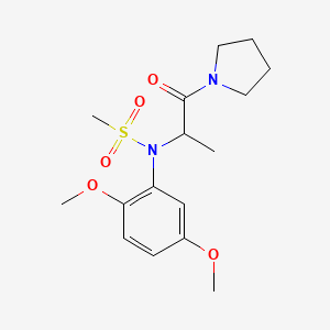 molecular formula C16H24N2O5S B4498391 N-(2,5-dimethoxyphenyl)-N-[1-methyl-2-oxo-2-(1-pyrrolidinyl)ethyl]methanesulfonamide 